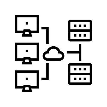 Network configuration repair computer line icon vector illustration Illustrazione stock