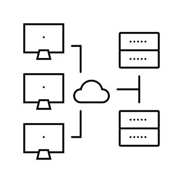 Network configuration repair computer line icon vector illustration Stock Illustration