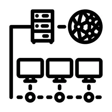 Network configuration repair computer line icon vector illustration Stock Illustration