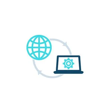 Network configuration, settings vector icon Illustrazione stock