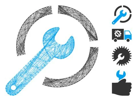 Network Configure Spanner Vector Mesh Stock Illustration