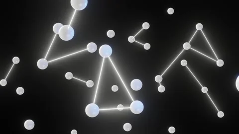 Network connect alternately on black background. Animation Seamless loop. Video stock 263273948
