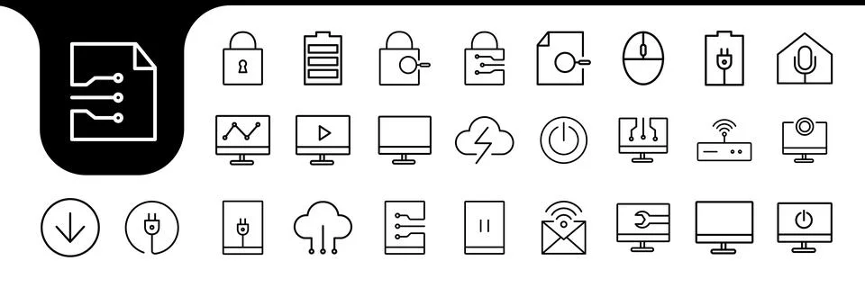 Network connect technology line icon set collection deisgn vector 스톡 일러스트