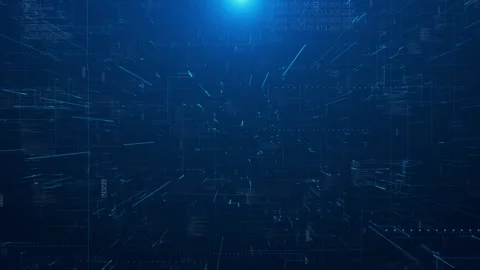 Network connected data tunnel Animation big data with interconnected glowing Stock-Footage 295179880