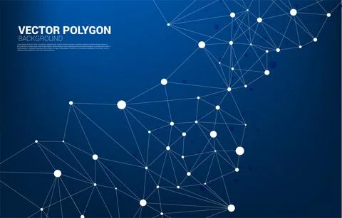 Network Connecting dot polygon background. Concept of Network Business, techn Stock Illustration