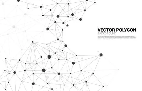 Network Connecting dot polygon background. Concept of Network Business, techn Stock Illustration
