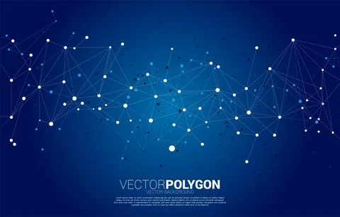 Network Connecting dot polygon background. Concept of Networking technology a Stock Illustration