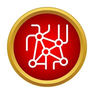 Network connecting nodes data flow technology icon Illustrazione stock