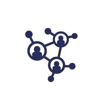 Network, connecting people icon on white Stock Illustration