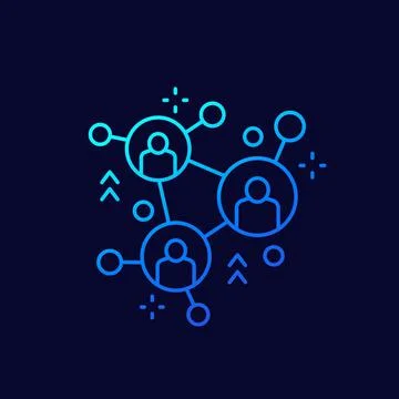Network, connecting people line icon, vector Stock Illustration