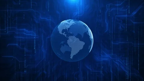 Network connection Abstract technology background digital connecting data planet Stock Footage 312028362