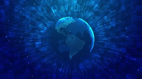 Network connection Abstract technology background digital connecting data planet Stock Footage 313693201