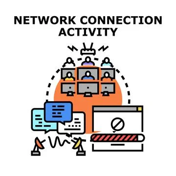 Network connection activity concept working with digital data Stockillustratie