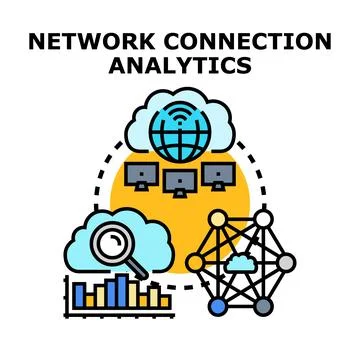 Network connection analytics connecting data and technology Stock Illustration