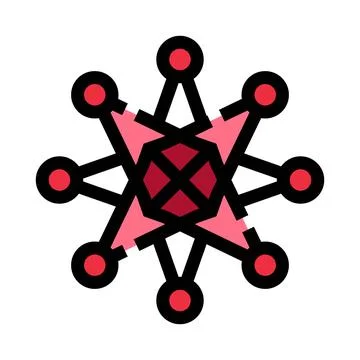 Network connection with atom like structure node Stock Illustration