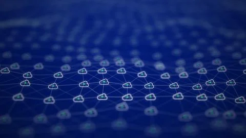 Network connection for cloud computing Ilustración de archivo