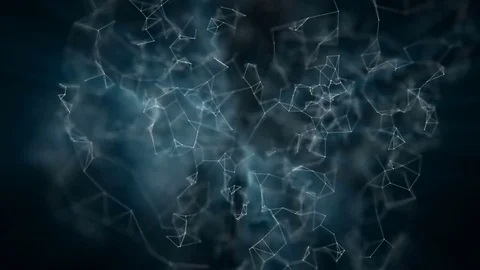 Network Connection Cloud Loop background, rotating blue mesh cloud with white 動画素材 80342626