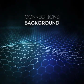 Network connection concept black background vector illustration. Futuristic Stock Illustration