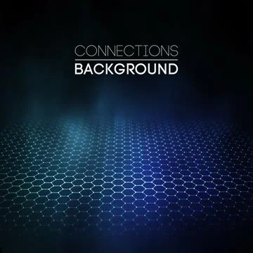 Network connection concept black background vector illustration. Futuristic Stock Illustration