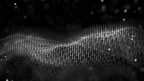 Network connection concept black seamless loop. Futuristic hexagon perspective Stock Footage 161992829