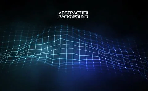 Network connection concept blue vector illustration. Futuristic hexagon Stock Illustration