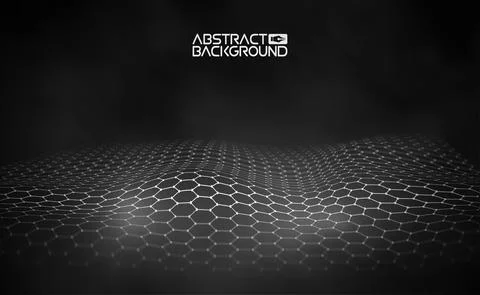 Network connection concept blue vector illustration. Futuristic hexagon Illustrazione stock