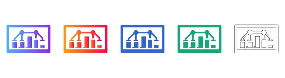Network Connection Data Graph Icons Stock Illustration