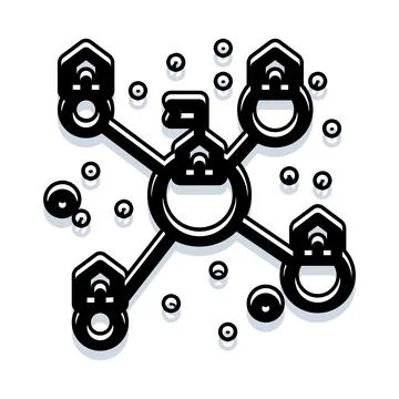 Network connection digital security lock cyber protection system Stock Illustration