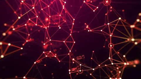 Network connection digital technology background with dots, lines and number 스톡 일러스트