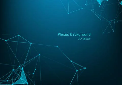 Network connection dots and lines. Technology background. Plexus. Big data ba Illustrazione stock