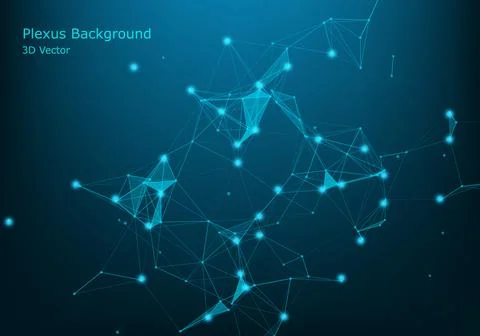 Network connection dots and lines. Technology background. Plexus. Big data ba 스톡 일러스트