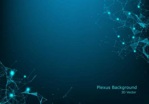 Network connection dots and lines. Technology background. Plexus. Big data ba Illustrazione stock