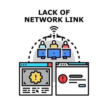 Network connection error causing communication failure and data problems Stock Illustration