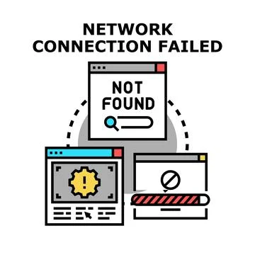 Network connection failed error message concept Stockillustratie