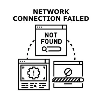 Network connection failed error message concept Stock Illustration
