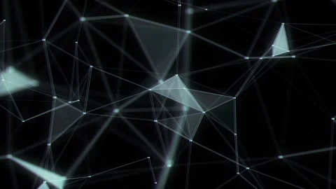 Network connection glitch structure cyberspace with moving particles. Video stock 297958056