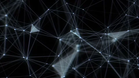 Network connection glitch structure cyberspace with moving particles. Stock-Footage 297958059