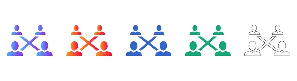 Network Connection Grouping Icons Stock Illustration