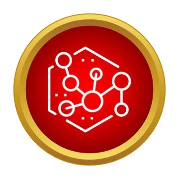 Network connection icon representing data and system nodes Stock Illustration