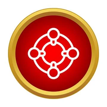 Network connection icon showing linked circles and nodes Ilustração Stock