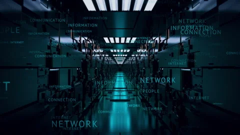 Network, connection, internet. SciFi technological tunnel background.UI HUD Stock Footage 246943771