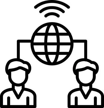 Network Connection Line Icon Design Stock Illustration