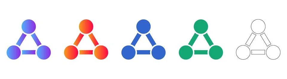Network Connection Node Icon Set Stock Illustration