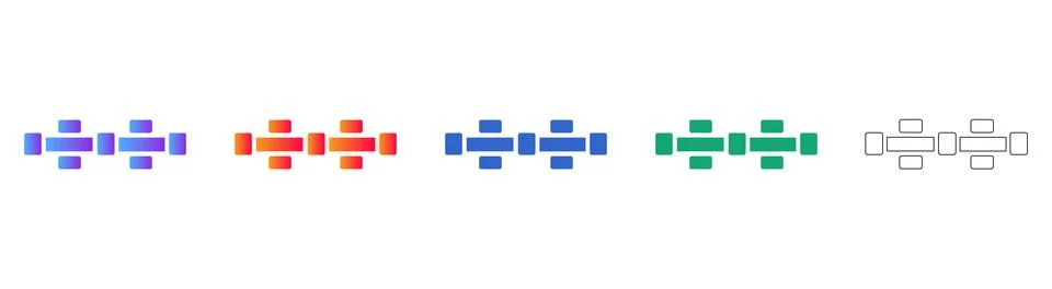 Network Connection Node Icons Illustrazione stock