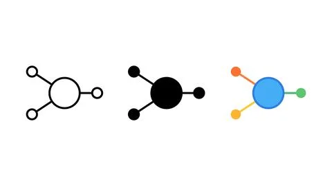 Network connection nodes icon set イラスト素材