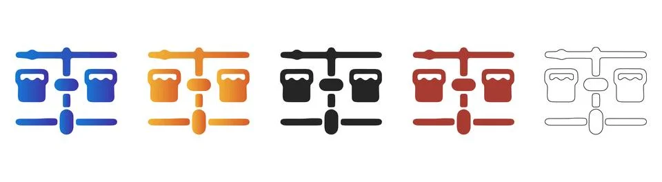 Network connection nodes with linked icons Stock Illustration