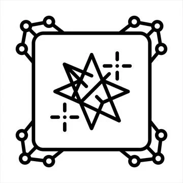 Network connection point star graph node icon 8K ultra quality image ratio Illustrazione stock