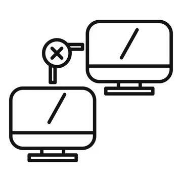 Network connection refused showing error with computers not connecting 스톡 일러스트