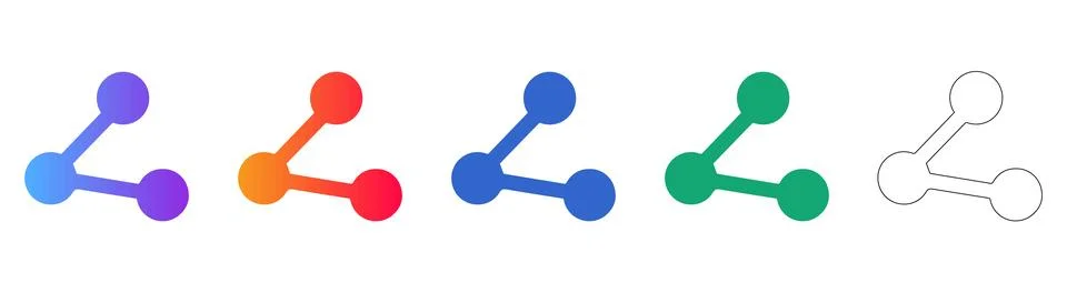 Network Connection Share Icons Set 스톡 일러스트