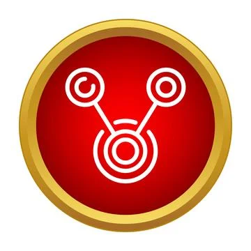 Network connection sharing icon on red gold button イラスト素材